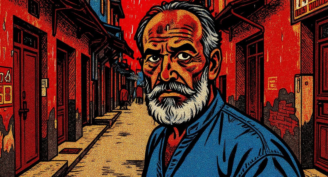 Graphic novel woodcut